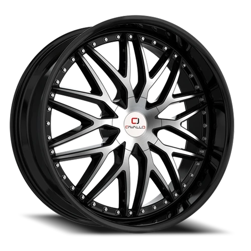 DOORBUSTER PRICING! - Cavallo Clv-46 Wheel 20x8.5 5x112 & 5x114.3 Gloss Black & Machined 35mm | CLV-46208551121143+35BM