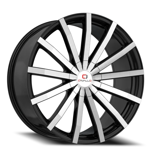 DOORBUSTER PRICING! - Cavallo Clv-52 Wheel 18x8 5x114.3 & 5x120 Gloss Black & Machined 35mm | CLV-52188051143120+35BM