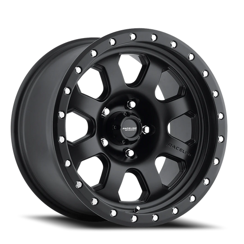 DOORBUSTER PRICING! - Raceline 929B Avenger Wheel 17x9 6x139.7 Black w/ High-Luster Lip-Edge Bolts 0mm - FREE T-SHIRT INCLUDED! | 929B-79060-00