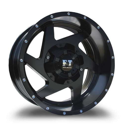 Full Throttle® Ft6052 Wheels Rims 20x10 6x135 Black -24  | 605220101213513924SB