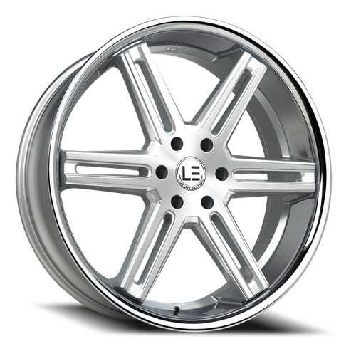 Lux Le 12 Wheel 24x9.5 6x139.7 Brushed Face Milled w/ Stainless Steel Lip 30mm | LUXLE12SSL249561397+30D-R1