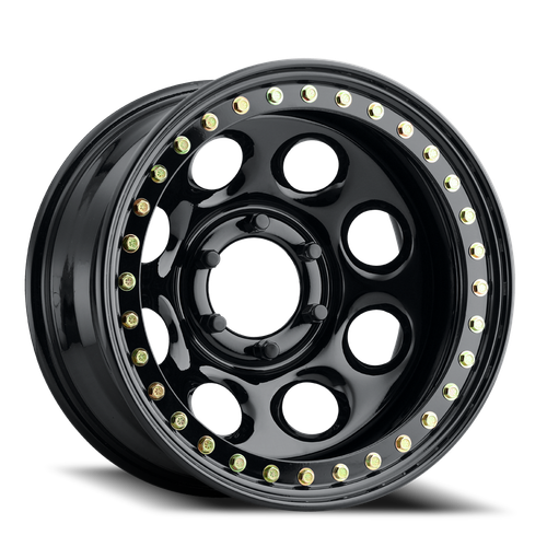 DOORBUSTER PRICING! - Raceline Rt81 Rock 8 Wheel 16x8 8x165.1 Gloss Black -19mm - FREE T-SHIRT INCLUDED! | RT8168080