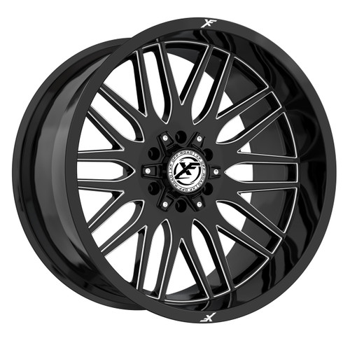 Xf Off-Road® Xf-240 Wheels Rims 24x12 5x127 (5x5) 5x5.5 (5x139.7) Black Milled Logo -44  | XF-240241251271397-44GBML