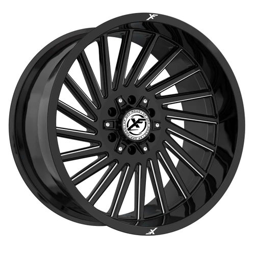 Xf Off-Road® Xf-239 Wheels Rims 20x10 8x6.5 (8x165.1) 8x170 Black Milled Logo -12  | XF-239201081651170-12GBML