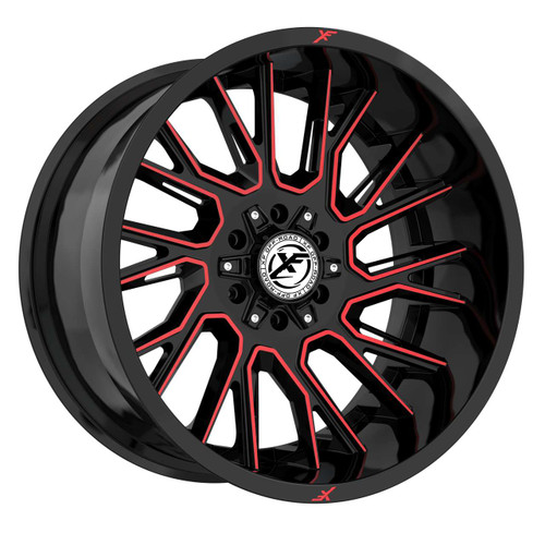 Xf Off-Road® Xf-230 Wheels Rims 22x10 8x6.5 (8x165.1) 8x180 Black Machined Red -18  | XF-230221081651180-18GBMRED