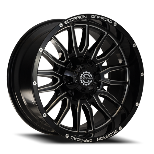 Scorpion Striker Wheel 20x10 8x165.1 Black Milled -19mm | ST-2010865-19ML