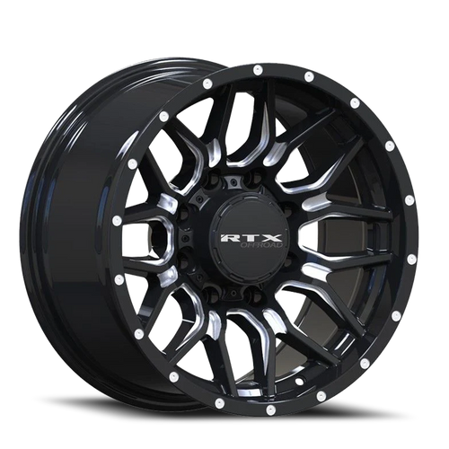 DOORBUSTER PRICING! - Rtx Claw Wheel 20x10 8x180 Gloss Black Milled -18mm | 163746