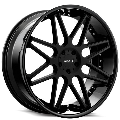 Azad® Az77 Wheels Rims 24x9 5x120 Matte Black Gloss Black Lip 30 | AZ772495120+30MB/GBL