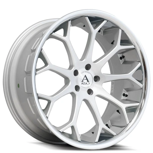 Azad® Az99 Wheels Rims 20x9 5x120 Brushed Silver Stainless Lip 35 | AZ992095120+35BR/SSL