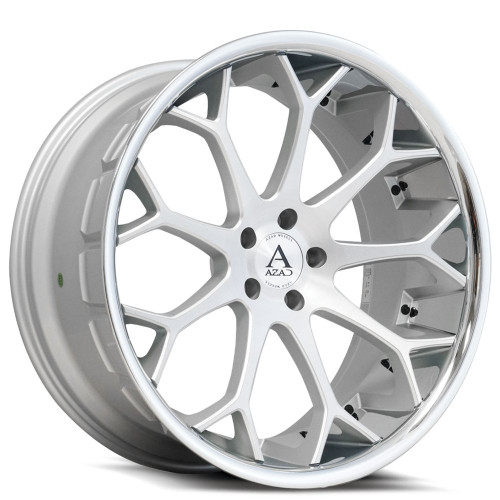 Azad® Az99 Wheels Rims 22x9 5x4.5 (5x114.3) Brushed Silver Stainless Lip 35 | AZ992295114+35BR/SSL