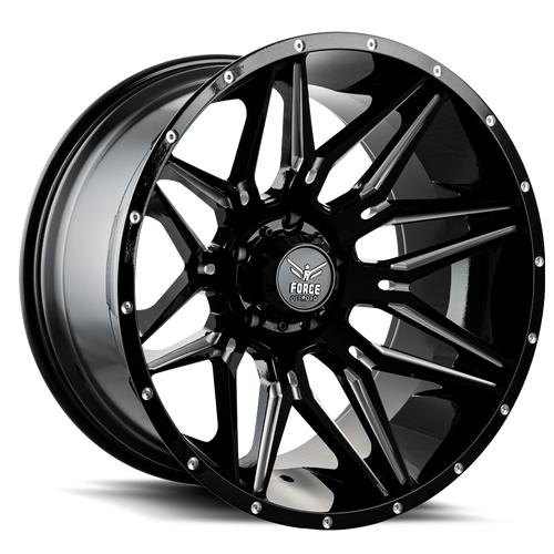 Force Off-Road® F34 Wheels Rims 20x12 5x127 (5x5) Black Milled -44  | F3420125127-44B/M