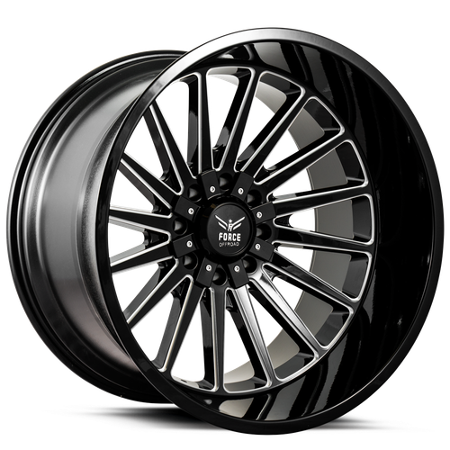 Force Off-Road® F40 Wheels Rims 20x12 5x127 (5x5) 5x5.5 (5x139.7) Black Milled -44  | F4020125127/139.7-44B/M
