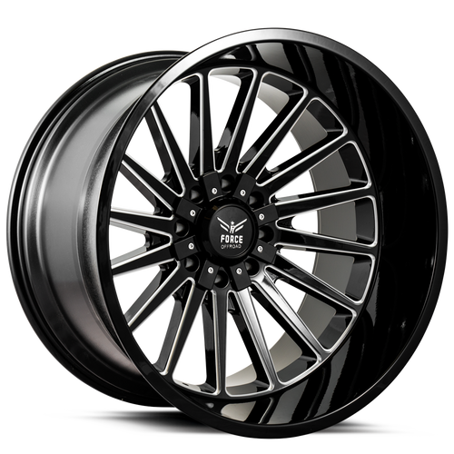 Force Off-Road® F40 Wheels Rims 24x14 6x135 6x5.5 (6x139.7) Black Milled -76  | F4024146135/139.7-76B/M