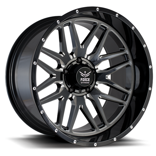 Force Off-Road® Fo4 Wheels Rims 20x10 5x5.5 (5x139.7) Black Milled -12  | FO420105139-12B/M