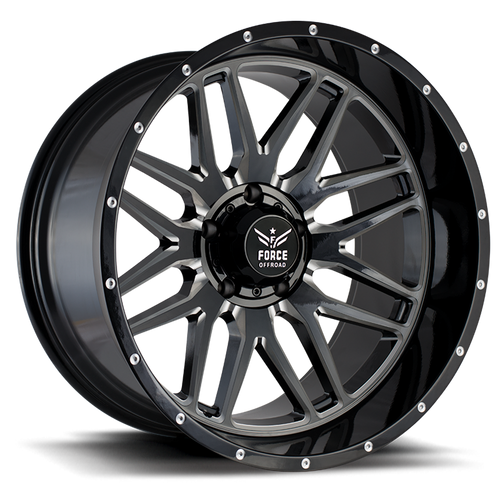 Force Off-Road® Fo4 Wheels Rims 22x12 5x5.5 (5x139.7) Black Milled -44  | FO422125139-44B/M