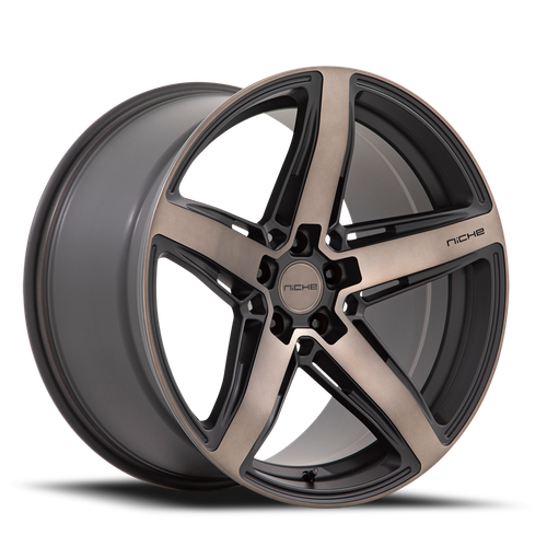 Niche M271 Teramo Wheel 18x8 5x112 Matte Black Machined With Double Dark Tint 30mm - FREE T-SHIRT INCLUDED! | M2711880F8+30