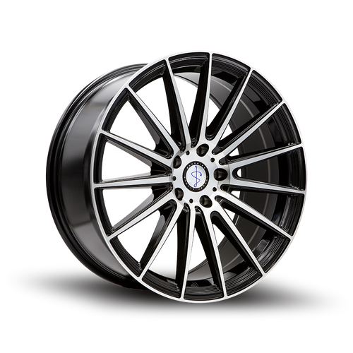 Sapphire Luxury Alloys Sx03 Wheels Rims 22x9 5x115 Gloss Black Machined 20mm | SX03AB-2290G20