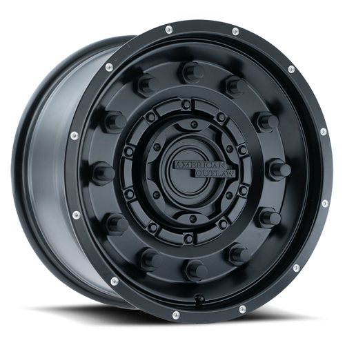 DOORBUSTER PRICING! - American Outlaw Dusty Road Wheel 17x8.5 6x139.7 Satin Black 0mm | 137-7883MB