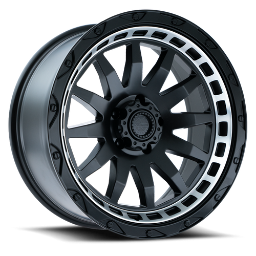 DOORBUSTER PRICING! - American Outlaw Flint Lock Wheel 17x8.5 5x127 Satin Black w/ Machined Edge 0mm | 135-7873MB
