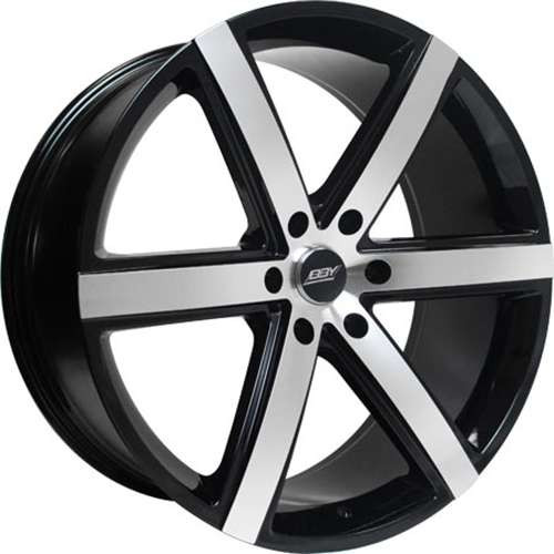 Bby Barred 02 Wheels Rims 22x8 5x4.5 (5x114.3) Black Machined 38 | BB0208054538BM