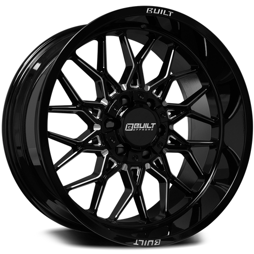 Built Off-Road Bto-2 Wheels Rims 20x10 6x135 6x139.7 Gloss Black Milled -19mm | 201012H-19BT02BM