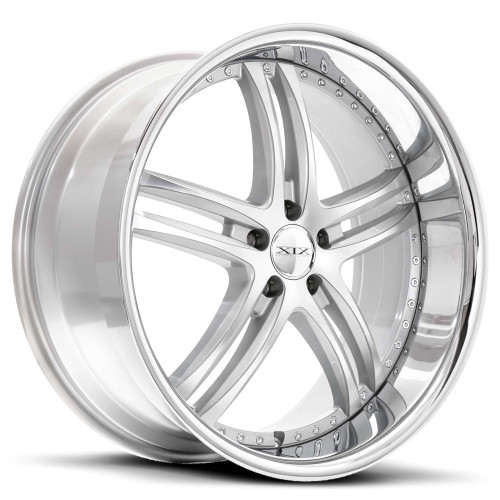 Xix X15 Wheels Rims 22x9 5x112 Silver Machined w/ Stainless Lip 35 | X15229022+35SMS