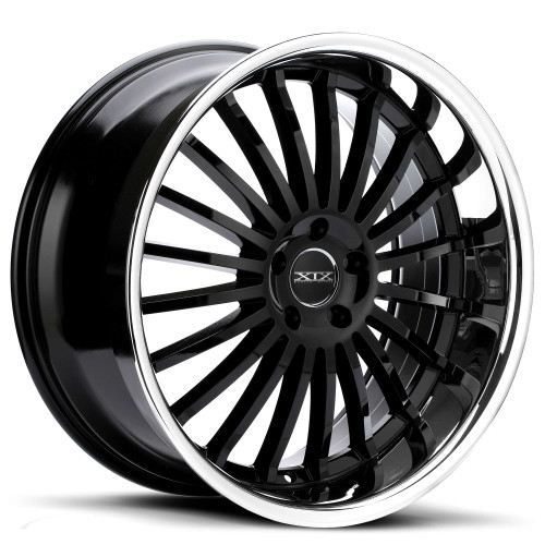 Xix X59 Wheels Rims 20x10 5x120 Gloss Black w/ Stainless Lip 25 | X59201025+25BLS