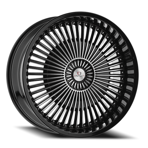 DOORBUSTER PRICING! - Cavallo Clv-41 Wheel 18x8 5x100 & 5x114.3 Gloss Black & Machined 35mm | CLV-41188051001143+35BM