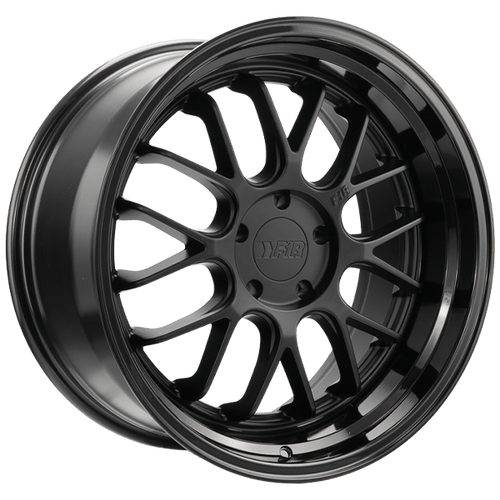 F1R F21 Wheels Rims 19x9.5 5x100 5x114.3 Satin Black W/ Gloss Black Lip 22mm | F211995SB22
