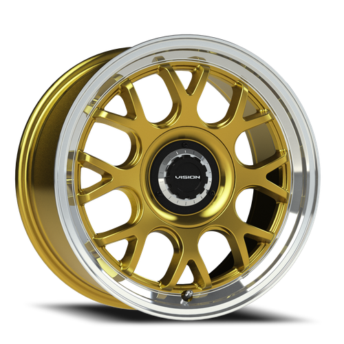 Vision Alpine 478 Wheel 20x8.5 5x100 & 5x115 Gold With Machined Lip 35mm | 478-2813GOML35