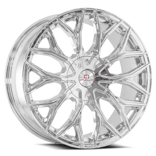 Cavallo CLV-37 Custom Drilled Wheel Blanks Rims 22x9.5 Chrome 18mm | CLV-372295BLANK+18NCR