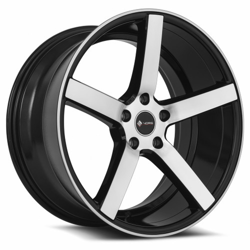 Vors Tr5 Wheels Rims 18x9 5x108 Black Machined Face 35mm | TR05189051435BKF-508