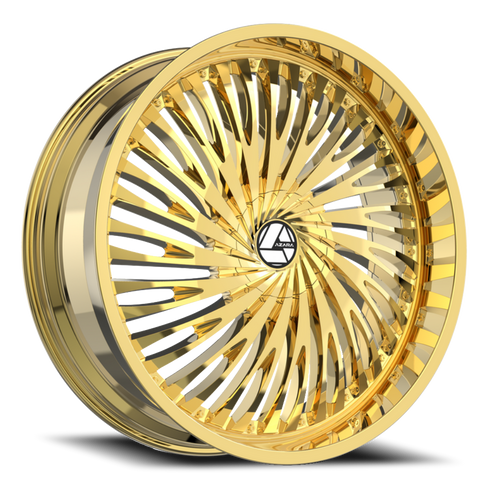 DOORBUSTER PRICING! - Azara Aza-526 Wheel 28x9.5 6x135 & 6x139.7 Gold 23mm - MINIMUM PURCHASE OF 4 WHEELS | AZA-526289561351397+23NG