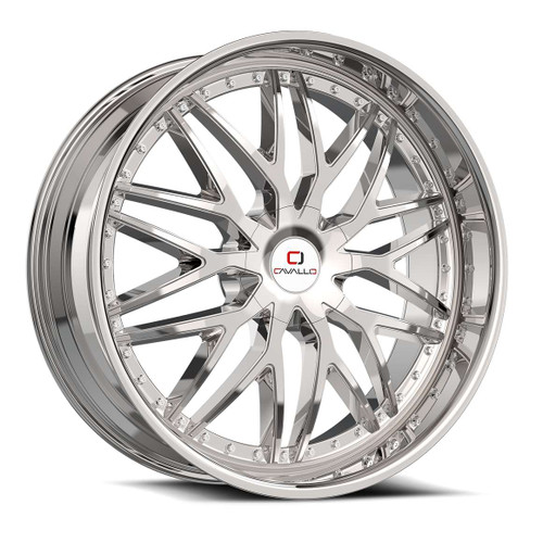 Cavallo CLV-46 Wheels Rims 22x9.5 5x115 5x120 Chrome 15mm | CLV-4622955115120+15NCR