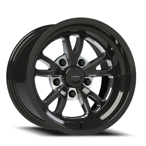 Vision Patriot 149 Wheel 15x8 5x120.65 Gloss Black Milled Spoke 0mm | 149-5861B0
