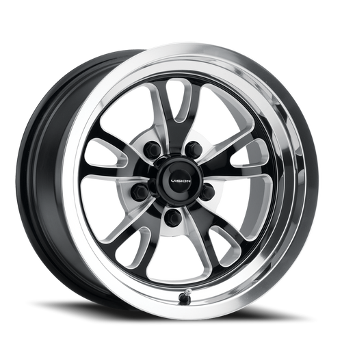 Vision Patriot 149 Wheel 15x8 5x120.65 Black Milled With Polished Lip 27mm | 149-5861BMPL27