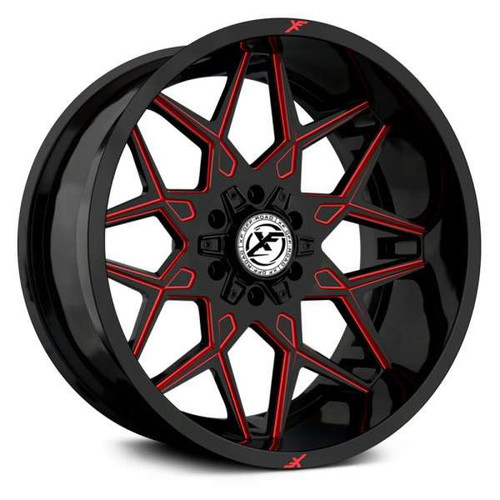 Xf Off-Road XF-238 Wheels Rims 20x10 5x127 (5x5) 5x5.5 (5x139.7) Black Red Milled -12mm | XF-238201051271397-12GBMLR
