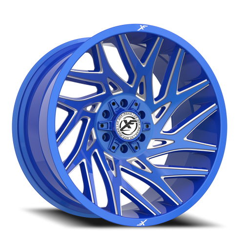 DOORBUSTER PRICING! - Xf Off-Road Xf-229 Wheel 26x14 5x127 & 5x139.7 Anodized Blue & Milled -76mm - MINIMUM PURCHASE OF 4 WHEELS | XF-229261451271397-76ABML