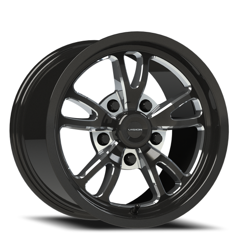 Vision Patriot 149 Wheel 15x10 5x120.65 Gloss Black Milled Spoke 51mm | 149-5161B51
