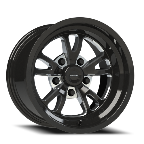 Vision Patriot 149 Wheel 15x10 5x114.3 Gloss Black Milled Spoke 0mm | 149-5165B0