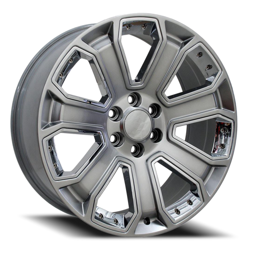 DOORBUSTER PRICING! - Oe Cv93B Wheel 22x9 6x139.7 Hyper Black With Chrome Inserts 31mm - FREE T-SHIRT INCLUDED! | CV93B-22090-6550-24HB-ic