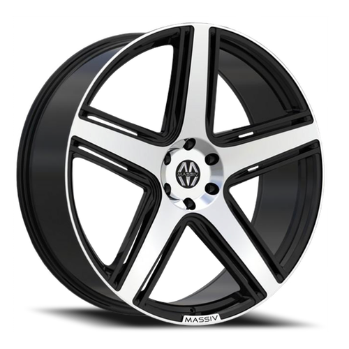 DOORBUSTER PRICING! - Massiv 926 Wheel 22x9 5x115 Black Machined 15mm - FREE T-SHIRT INCLUDED! | MAS926-22964BMW