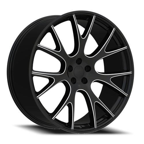 DOORBUSTER PRICING! - Replica 218 Wheel 20x9 5x115 Black And Milled 15mm | REP218-2964BMW
