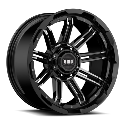 Grid Gd18 Wheels Rims 20x10 5x127 5x139.7 Black Machined W/ Dark Tint -25mm | GD18-20100052S-287