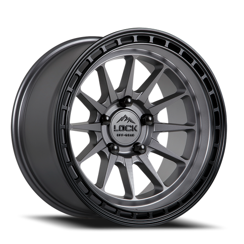 DOORBUSTER PRICING! - Lock Offroad Baja Wheel 17x9 6x139.7 Matte Grey w/ Matte Black Ring 0mm - FREE T-SHIRT INCLUDED! | BAJA-7969MGMBR