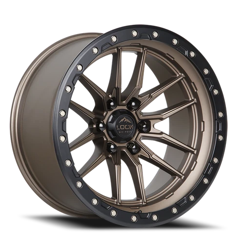 DOORBUSTER PRICING! - Lock Offroad Krawler Wheel 20x9 6x139.7 Matte Bronze w/ Matte Black Ring 0mm - FREE T-SHIRT INCLUDED! | KRAWLER-2969MRMBR