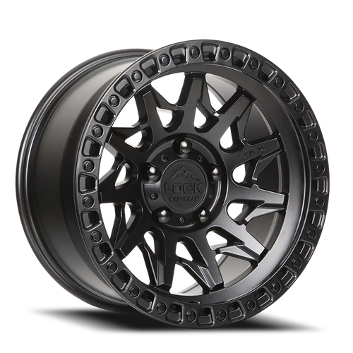DOORBUSTER PRICING! - Lock Offroad Lunatic Wheel 17x9 5x127 Matte Black w/ Matte Black Ring 1mm - FREE T-SHIRT INCLUDED! | LUNATIC-7957MB1