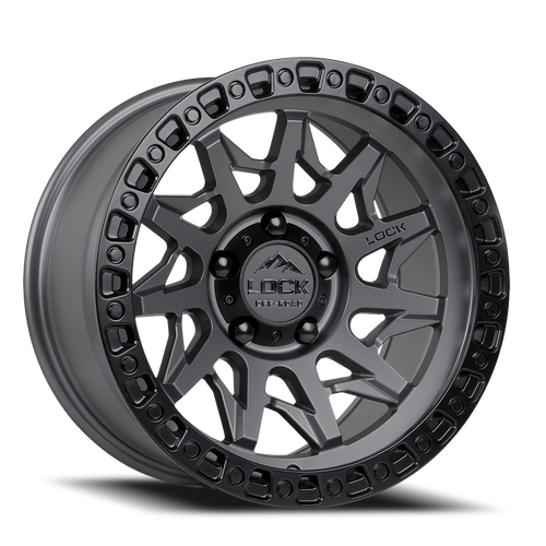 DOORBUSTER PRICING! - Lock Offroad Lunatic Wheel 17x9 5x127 Matte Grey w/ Matte Black Ring 1mm - FREE T-SHIRT INCLUDED! | LUNATIC-7957MGMBR1