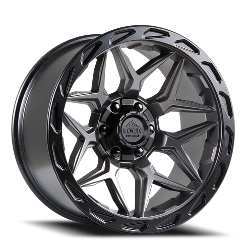 DOORBUSTER PRICING! - Lock Offroad Matrix Wheel 17x9 6x135 & 6x139.7 Matte Grey w/ Matte Black Ring 0mm - FREE T-SHIRT INCLUDED! | MATRIX-7936MGMBR