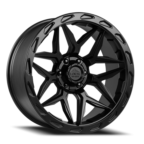 DOORBUSTER PRICING! - Lock Offroad Matrix Wheel 22x10 6x135 & 6x139.7 Matte Black w/ Matte Black Ring -18mm - FREE T-SHIRT INCLUDED! | MATRIX-221036MB